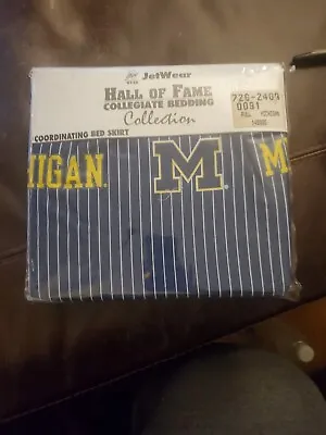 MICHIGAN WOLVERINES- NCAA Jet Wear Full Size Bed Skirt New In Package • $24.99