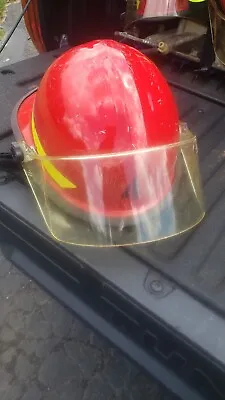 Bullard Fire Fighters Fireman Firedome Helmet W/Neck Guard Visor  4 • $124