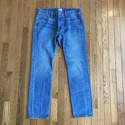 J.Crew Mens Jeans 31x30 (Actual 33x30) Style 484 Slim Fit Light Blue Denim • $19.99