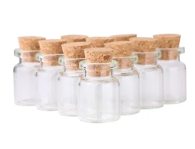 100 X 5ml Small Mini Glass Bottles With Cork Stopper Tiny Vials For Art Crafts • $19.99