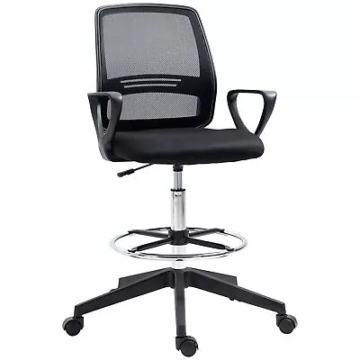 Vinsetto Draughtsman Chair Tall Office Chair With Adjustable Height • £68.99