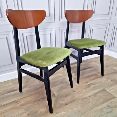 Retro Vintage Pair Of 2 Mid Century Modern Butterfly Style Chairs - Upholstered • £119.99