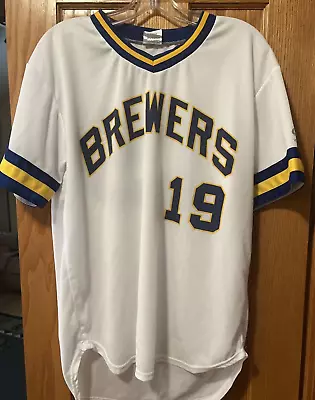 SGA Milwaukee Brewers Robin Yount Jersey Mens XL White Retro  READ FOR SIZE • $12.88