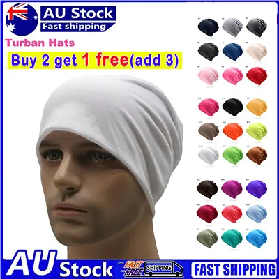 Turban Head Men Wrap Breathable Head Scarf Unisex Wave Cap Hijab Hat Headwear AU • $8.54