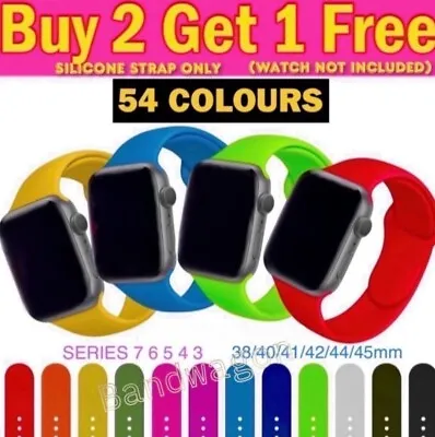 For Apple Watch SILICONE IWatch Strap Band 38 40 42 44 45mm Series SE 9 8 7 6  5 • £2.75