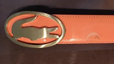 Lacoste Belt For Women. Size Small 35 Length. BNWT. Peach. Leather RC528 • £19.99