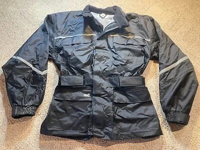 TOUR MASTER Mens S Small Defender Rain Jacket Motorcycle Windbreaker Coat Black • $28.50