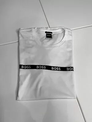 New HUGO BOSS Men's Cotton Crew Neck Logo Print T-Shirt White Size Extra Large. • $34.99