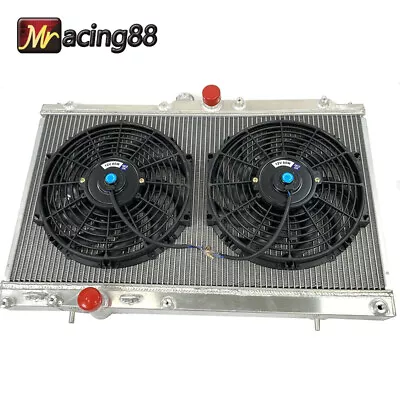 Aluminum 2 Row Radiator For Mitsubishi Lancer Evolution 7 8 9+2x 12  Fan+Bracket • $179.99