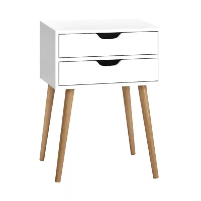 Artiss Bedside Tables Drawers Side Table Nightstand Wood Storage Cabinet White • $49.31