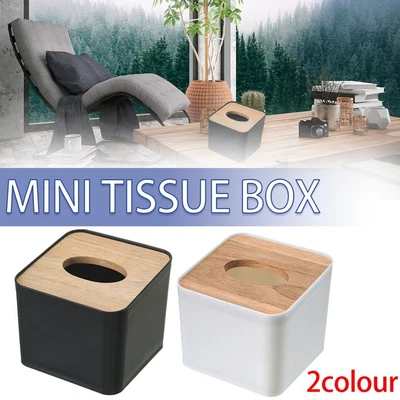 £5.77 • Buy Tissue Box Dispenser Paper Storage Holder Napkin Case Organizer Wooden Cover UK