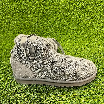 Ugg Mahalya Womens Size 7 Gray Outdoor Casual Sweater Knit Winter Boots 1008686 • $49.99