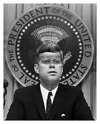 President John F. Kennedy Jfk 1962 Presidential Seal 8x10 B&w Photo • $8.49