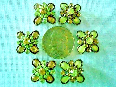 2 Hole Slider Beads Flower Smoked Topaz Crystal #6 • $8.25