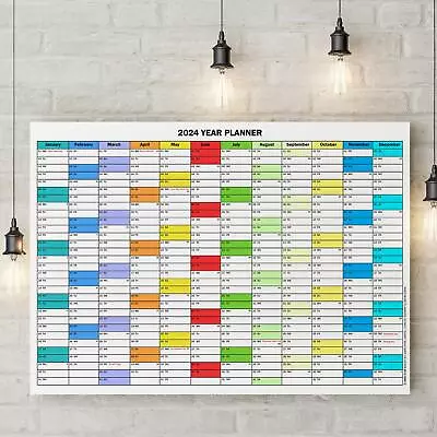 2024 Year Planner Calendar Wall Office Work Planning Shift Rota A1-A2 Planner • £4.49