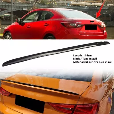 116cm Universal Rear Boot Trunk Spoiler Wing Rubber Black Fit For Mazda 2 Sedan • $31.29