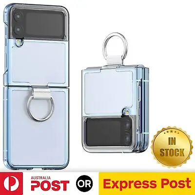 $10.99 • Buy Fr Samsung Galaxy Z Flip4 3 5G Hard Case Ultra Slim Clear Cover With Ring Holder
