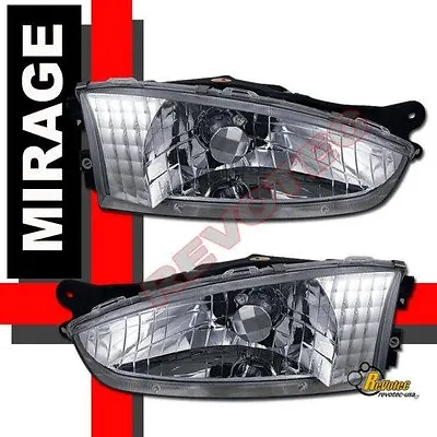 97-02 Mitsubishi Mirage 2Dr Coupe Chrome Headlights Lamps RH + LH • $109.50