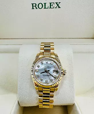 Rolex Datejust President 179178 18k Yellow Gold Factory Diamond Mother Of Pearl • $17499