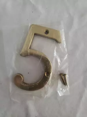 Door House Address Street Number #5 Brass Colored  4 Inches 4  • $12.95