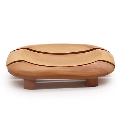 Classic Mahogany Soap Dish Oval In Rectangle Luxurious Bathing Accessories • £9.61