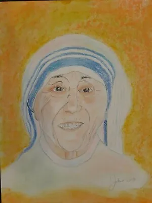 Original Signed Pastel Artwork Of Mother Teresa • $209