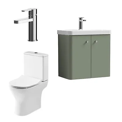 Nuie Core Wall Mounted 600mm Vanity Unit Cloakroom Set With Toilet & Tap Modern • £389.95