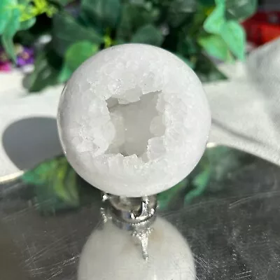 Natural Druzy Clear Quartz Crystal Geode Sphere Reiki Healing Crystal Ball • $55