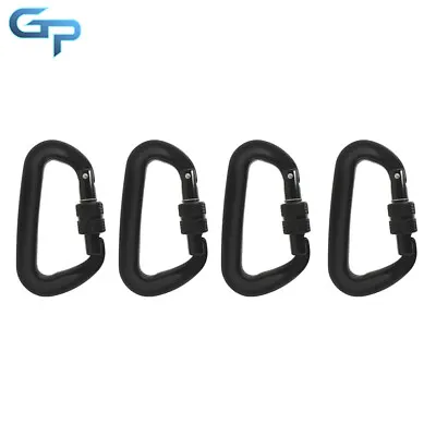 4 Pack 12KN Rock Climbing Locking Carabiner Clip Camping Spring Hook Heavy Duty • $15.07