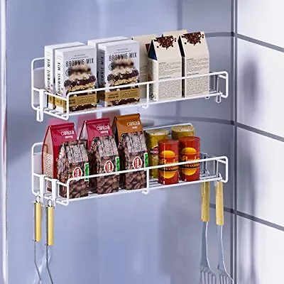 JUIPENRAGE 2 Pack Magnetic Spice Rack Organizer Refrigerator Metal Fridge She... • $25.24