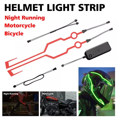 LED Light Strip Motorcycle Helmet Night Riding Signal Flashing Warning Light Bar • $12.26