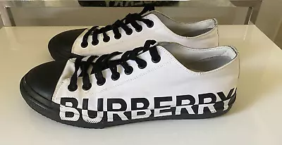 Mens Burberry Sneakers Black & White Size 43(EU) -10 (US) Preowned No Box • $175