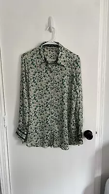 Zara Floral Button Down Blouse - Size Large • $21.45