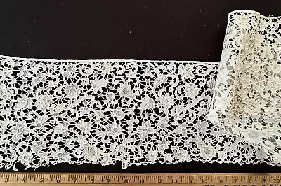 19th C. Point Colbert/Point De Venise Needle Lace Panel  Sew Craft Collector • $85