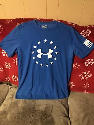 Under Armour Wounded Warrior T Shirt Mens Large Blue Loose Heatgear Training VGC • $7.99