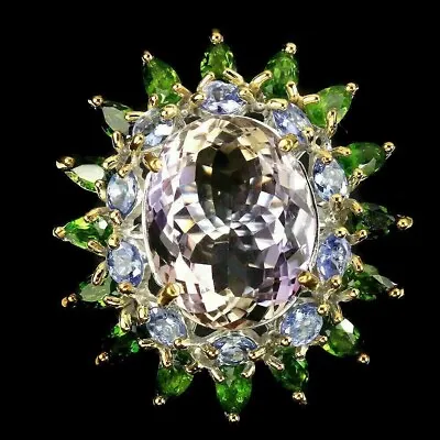 Ring Ametrine Tanzanite Chrome Diopside Mined Gems Sterling Silver P US 7.75 • £132.99