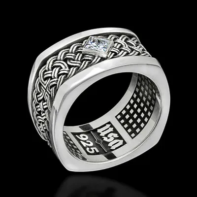 Fashion 925 Silver Filled Ring Men Jewelry Party Ring Free Shipping Sz 6-13 • $2.39