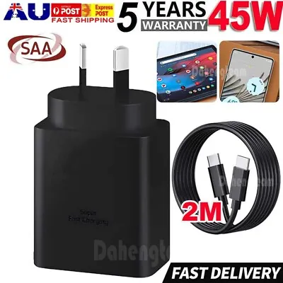 45W Super FAST Wall Charger PD Adapter Type C USB-C +2m Cable For Samsung S23  • $17.94