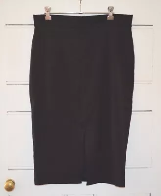 $28 • Buy Forever New Womens Black Knee Length Pencil Skirt With Front Slit Size AUS 14  