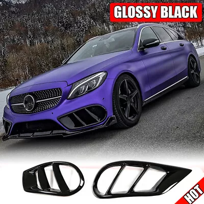 Fits Benz W205 C250 C300 Sport C43 Front Bumper Fog Light Grill Air Vent Frame • $151.99