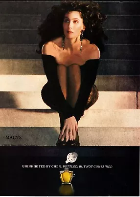 1989 Magazine Fragrance AD UNINHIBITED By CHER At Macy's Perfume  061222 • $7.95