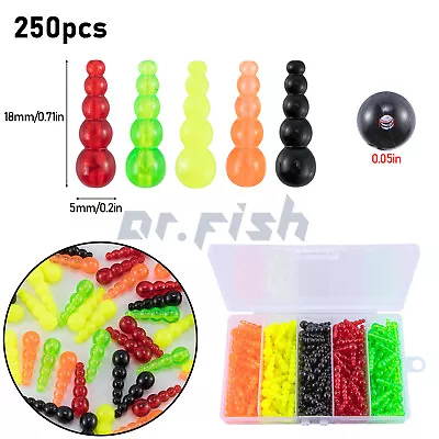 250pcs Fishing Stacked Beads Walleye Rig Spinner Making Tackle 0.71in  • $11.59