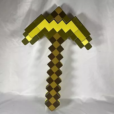 Minecraft 2 In 1 Transforming Gold Sword Pick Axe 2014 Mattel Pickaxe Toy 17-21” • $17.97
