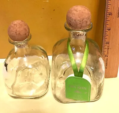 Patron Tequila  Empty Glass Bottles With Cork Ser Of 2 • $14.44