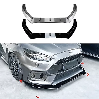 Gloss Black Front Lip Spoiler Splitter For Ford Focus RS MK3 2015-2018 2016 2017 • $73.59