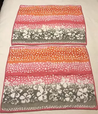 2X Pottery Barn Teen Pink Hibiscus Haute Floral Quilt Standard Sham Beach Hawaii • $24.99