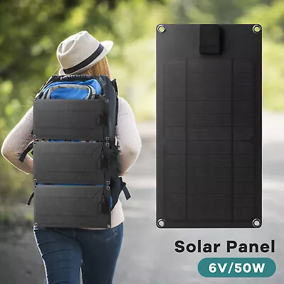 50W Camping Solar Panel Foldable Power Bank Outdoor Hiking USB Phone PC Charger • $9.99