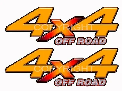 4X4 OFF ROAD Orange Sunburst Decals Truck Graphic Orange Stickers 2 Pack KM097OR • $13.99