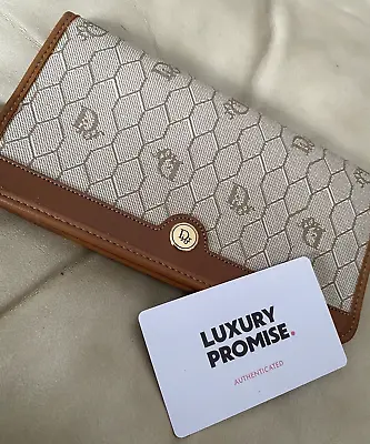 LKNW Deadstock Christian Dior Vintage Wallet Passport Clutch Honeycomb Logo • $235