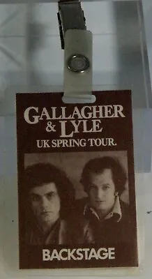 Gallagher And Lyle Pass Backstage Vintage UK Spring Tour 1978 • £35